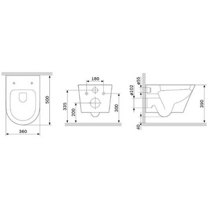 Унитаз подвесной , безободковый, в комплекте с сиденьем микролифт AMPM Sense C741701SC