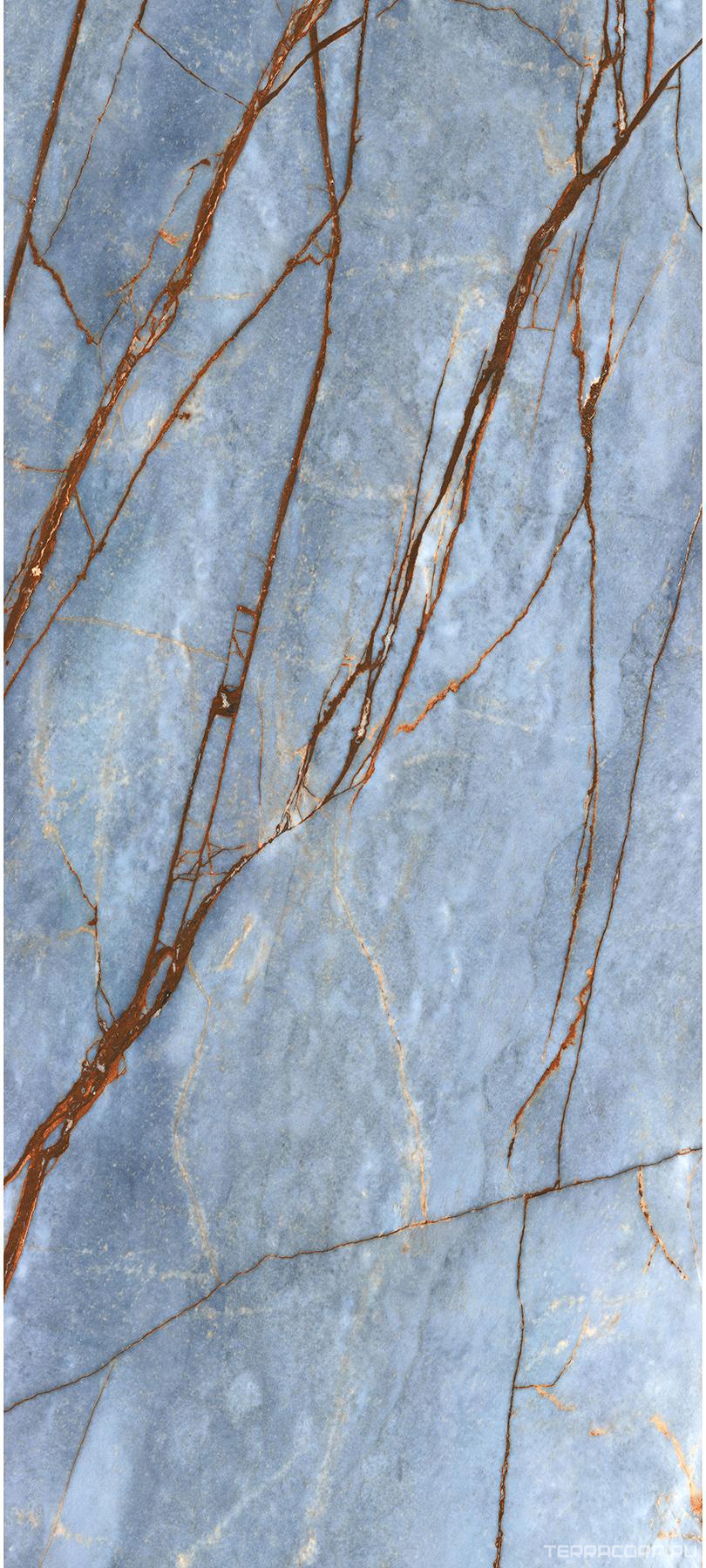Керамогранит FMAX FMAX 120x270 Elegant Blue 6 mm glossy 120x270 Голубой, фото 4