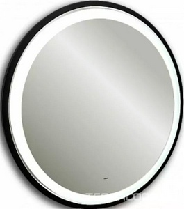 Зеркало кругое 77х77 см, c металлической рамой и подсветкой, черное, ZZ Aquanika Metallica AQM7777RU150
