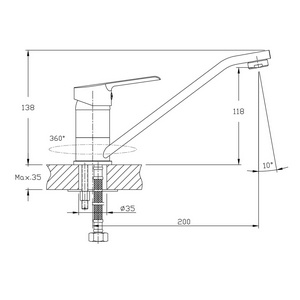 Смеситель для кухни Rush, хром ZZ Rush Victoria VI7135-25