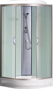 Душевая кабина CS-6681F 80х80х215 см, с крышей, четверть круга, стекло матовое 4мм, поддон 13 см, профиль мат.хром, ZZ Loranto Loranto CS-6681F