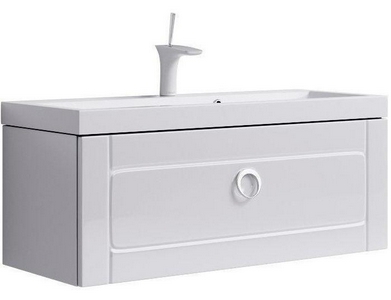 Тумба подвесная -100 см, цвет белый, БЕЗ раковины ZZ Aqwella Инфинити Inf.01.10/001
