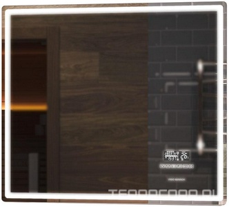 Зеркало Geometry  800, 80х70 см, сенсор, подсветка, часы,антизапотевае, муз.блок, ZZ Vigo Media z.GEO.80.Media