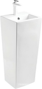 Раковина прямоугольная напольная  SL-4010, 34,5x33х84 см, слив-перелив в комплекте, цв. белый, ZZ SantiLine SantiLine SL-4010