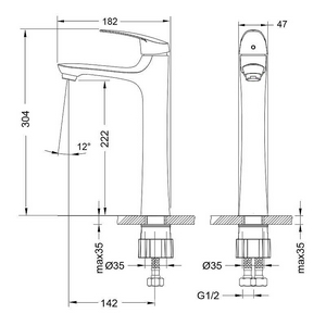 Смеситель   для раковины высокий H30 см, цвет хром XX Lemark Linara LM0409C