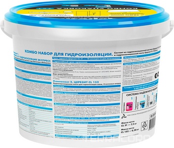 Ceresit Комбо /8 + СL152/8, Эластичная полимерная гидроизоляция и уплотнительная лента ZZ Церезит CL 51 2642103