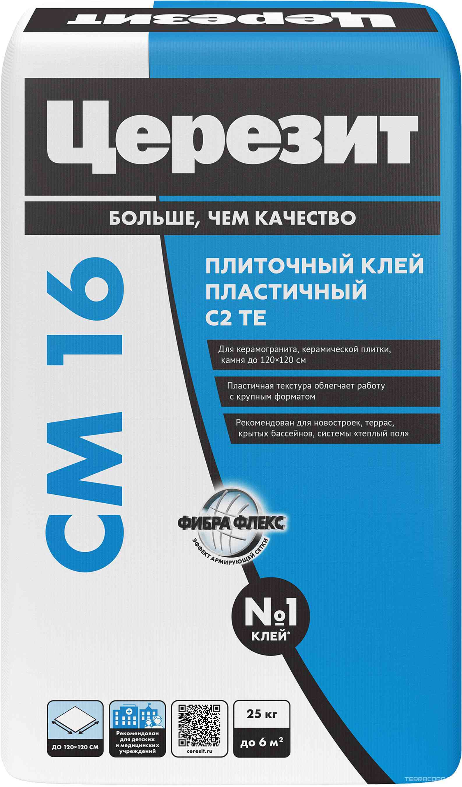 Клей для плитки эластичный серый СМ16  25кг