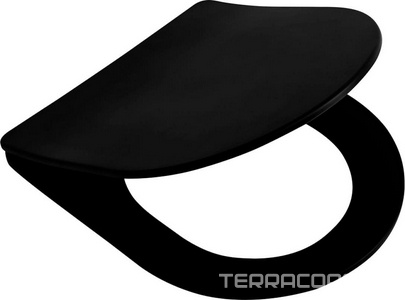 Унитаз подвесной, безободковый, 36х48м, сиденье с микролифтом, крепеж в компл., (цв.черный матовый),  ZZ Art & Max Ovale AM011CHR-MB/SC