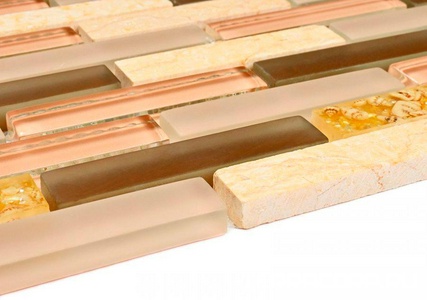 Мозаика Bonaparte Мозаика стеклянная с камнем Shell Stone (15x15x8) 30x30 Комбинированный 