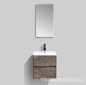 База под раковину подвесная с двумя выдвижными ящиками, 492х394хh535мм, без раковины, (цв.Stone),  ZZ BelBagno Pietra Mini PIETRA MINI-500-2C-SO-PT