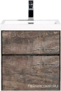 База под раковину подвесная с двумя выдвижными ящиками, 492х394хh535мм, без раковины, (цв.Stone),  ZZ BelBagno Pietra Mini PIETRA MINI-500-2C-SO-PT