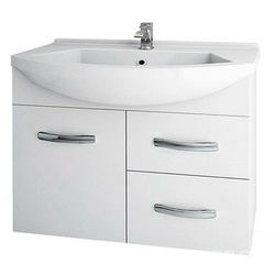 Тумба подвесная "Alfa"-90, 1 дверца, 2 ящика, БЕЗ раковины, цв.белый XX