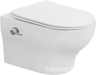 Унитаз подвесной  с функцией биде FIORE, крышка- сиденье с микролифтом, крепёж в компл., цв. белый глянец ZZ