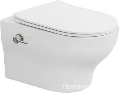 Унитаз подвесной  с функцией биде , крышка- сиденье с микролифтом, крепёж в компл., цв. белый глянец ZZ Boheme FIORE 978-SET-2-W