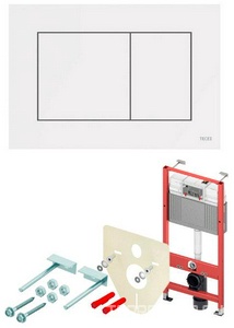 Комплект для установки подвес.унитаза,(застенный модуль,крепёж,прокладка звукоизол.,панель 2-го смыва TECEnow пластик цв.БЕЛЫЙ МАТОВ), 2.0 ZZ Tece TECEbase K440417