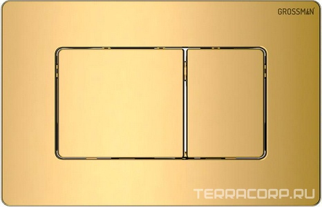 Клавиша смыва, двойной смыв, нержавеющая сталь, цв. глянцевое золото Grossman Classic 700.K31.04.30M.30M