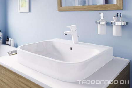 Смеситель для раковины, с донным клапаном, цв.белый XX Kludi Pure&Easy 372909165