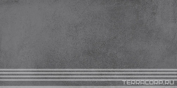 Ступени Kerama Marazzi Мирабо  серый темный обрезной обр. ступень гр. 30x60 ZZ Серый 