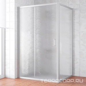 Душевое ограждение , 120*100*1900 мм, профиль матовый хром, стекло шиншилла, БЕЗ поддона ZZ Vegas Glass ZP+ZPV ZP+ZPV NOVO 120*100 07 02