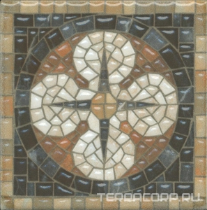 Керамическая плитка Kerama Marazzi Стемма Вставка  9,8x9,8 Коричневый 