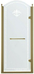 Дверь в нишу 900хh2166мм, "Правая" петли справа, (стекло прозрачное с матовым узором, 8мм, фурнит. цв.бронза), Retro XX