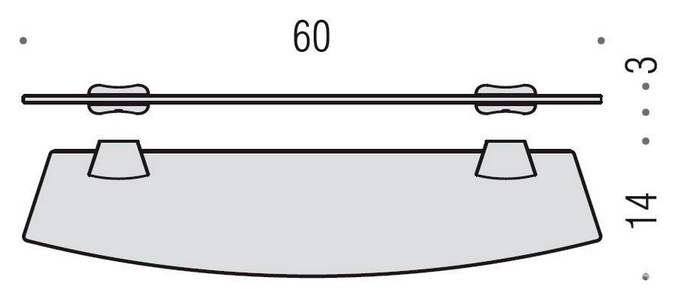 Полочка 60 см,  (стекло мат., крепл. цв.хром),  Colombo Land B2816.000