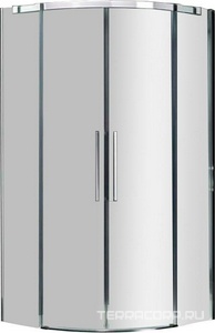 Душ каб. c раздвижн. дверьми, 1/4 круга, R=500, (90х90хh195см, стекло 6мм, GL прозр., фурн. 05 полир.алюмин) S-LITE ZZ Provex S-Lite 4004 SR 05 GL