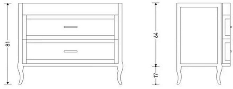 База под раковину 90см, без ручек, доводчики Blum, цвет bianco perlato,  ZZ Eban Rachele FBSRC090-BP bi perlato*2