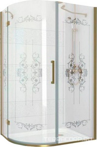 Душ.угол.1200х900хh1950мм,R550,ассиметрич, "Правая" (петли слева), вход 730мм,(стек.8мм, матов.с прозр.рис,фурн.цв.бронза),Magic-RP ZZ Cezares Magic-Royal Palce MAGIC-RH-1-120/90-ROYAL PALACE-PP-Br-R