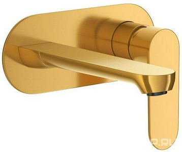 Смеситель для раковины, встраиваемый в стену, излив 188мм, (цв.брашированное золото),  ZZ Cezares Stylus STYLUS-BLI1-BORO-W0