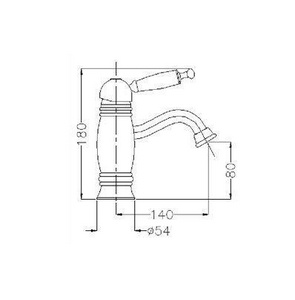 Смеситель для раковины, с д/к, (цв. бронза, ручка цв. белый),  ZZ Gaia Canterbury RB6319 BR