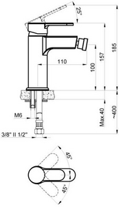 Смеситель для биде TEVIS, цв. хром, ZZ Azario Tevis AZ-15496601