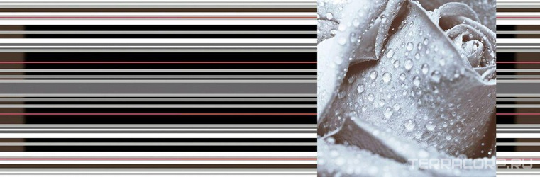 Керамическая плитка Absolut Keramika Aure Dec. Rose 03 15x45 Комбинированный 