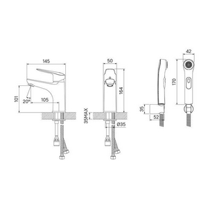 Смеситель Iddis Torr TORSB00i08 для раковины с гигиеническим душем, цв. хром, ZZ Iddis torr TORSB00i08