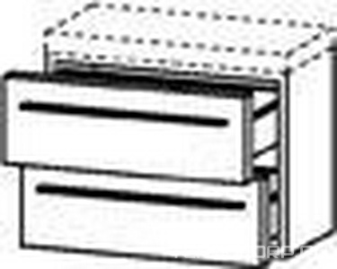 Шкаф подвесной 500х360хh440мм, 2 выдв. ящика, (!!!БЕЗ столешницы арт.065С!!!), (цв. декор. тик), ручки, крепёж в компл.,  ZZ Duravit X-Large 2206/04