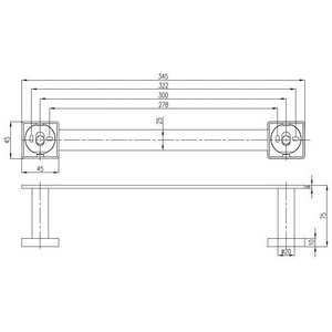 Полотенцедержатель 300мм, (цв.хром),  ZZ Villeroy & Boch Elements – Striking TVA15200900061