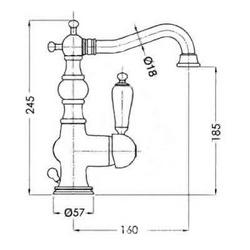 Смеситель для раковины, с д/к, (цв. хром), Phoenix ZZ