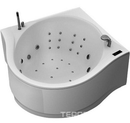 Ванна 164х164хh66см c г/м, мас.спины и ног, аэромассаж, хромотерапия, на каркасе, сифон в компл,фурн.хром, БЕЗ панели, Revelation Professional ZZ