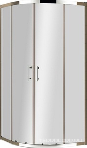 Душевой уголок 900х900хh1900мм, 1/4 круга R550, 2 сдвиж. дверцы с 2 неподв. сегментами, (стекло прозрачное 6мм, фурн.цв.хром),  ZZ Cezares Eco ECO-O-R-2-90-C-Cr
