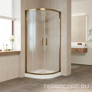 Душевое ограждение , 90*90*1900, профиль бронза, стекло "шиншилла", БЕЗ поддона Vegas Glass ZS ZS900502