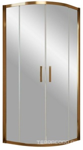 Душевое ограждение , 90*90*1900, профиль бронза, стекло "шиншилла", БЕЗ поддона Vegas Glass ZS ZS900502