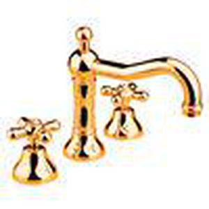 Смеситель для раковины на 3 отв. с д/к (цв.гальван.золото, ручки  Half Dome), Nicolazzi ZZ Nicolazzi Classical luxury 1409 GB 70