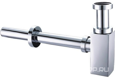 Сифон для раковины, 1 1/4, квадратный, (латунь, сталь цв.хром), Square Infinity ZZ
