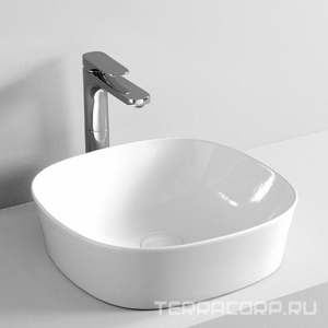 Раковина накладная на столешницу, 420х420хh125мм, без отв.д/смесит., без перелива, (цв. белый),  ArtСeram Ghost GHL001 01; 00