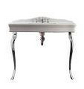 Раковина-консоль 1090х570хh850/950мм, с 3 отв. для смесителя, керамика цв.белый, ножки метал цв.хром,  ZZ Devon & Devon Colette DECOLETTEBI(3)FGCR