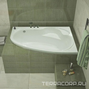 Ванна  (правая) "Стандарт", без г/м, 170х110х58,5см, на раме, фронт. панель, слив/перелив в компл. + встроен.смеситель Ontario 73 цв.хром ZZ Thermolux Talia Talia 170 P стандарт + смес Ontario 73