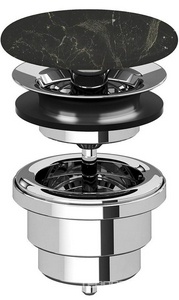 Пробка для сливного отверстия раковины, нажимная, "Click-Clack", G 1 1/4, для раковины / биде, (цв. мат./ Basalto), Ceramica Cielo ZZ Ceramica Cielo Универсал PIL01NM (BA) Le Terre di Cielo