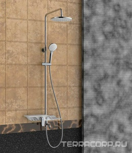 Душевая стойка для ванны, верхний душ, ручной душ, поворотный излив, хром Lemark Tropic LM7003C