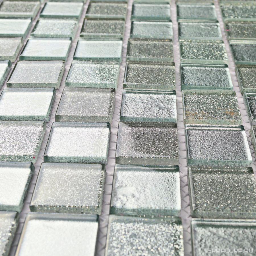 Мозаика Bonaparte Мозаика стеклянная Shine Silver (25x25x4) 30x30 Комбинированный, фото 5