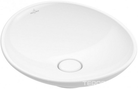 Раковина d450мм, д/устан. на столешн.(консоль), без отв. д/смес. и перелива, клапан слива в компл., (R1white alpin ceramicplus),  ZZ Villeroy & Boch My nature 411045R1